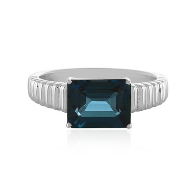 Bague en argent et Topaze bleu de Londres
