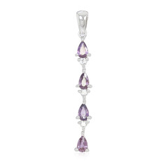 Pendentif en argent et Saphir pourpre de Ceylan non chauffé