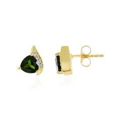Boucles d'oreilles en argent et Diopside de Russie