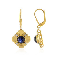 Boucles d'oreilles en argent et Saphir étoilé bleu