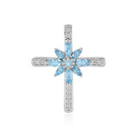 Pendentif en argent et Topaze bleu Suisse