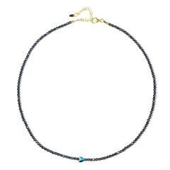 Collier en argent et Hématite bleu royal