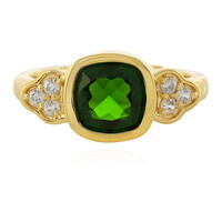Bague en argent et Diopside de Russie
