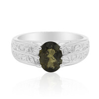 Bague en argent et Moldavite