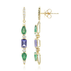 Boucles d'oreilles en or et Emeraude de Zambie AAA (CIRARI)