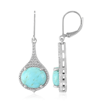 Boucles d'oreilles en argent et Turquoise bleue de Mohavie