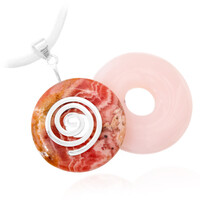 Accessoire en argent et Manganocalcite
