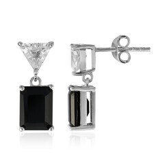 Boucles d'oreilles en argent et Spinelle noir