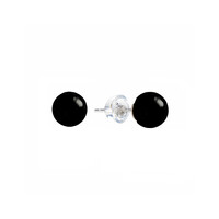 Boucles d'oreilles en argent et Tourmaline noire