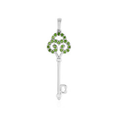 Pendentif en argent et Diopside de Russie