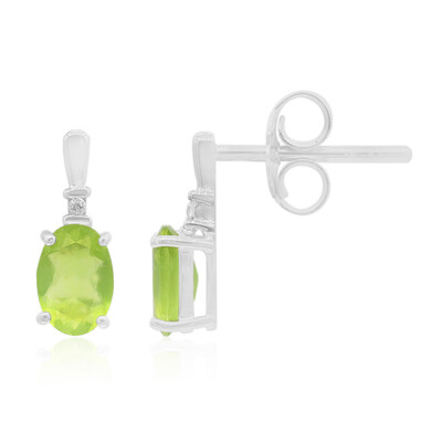 Boucles d'oreilles en argent et Opale verte du Brésil