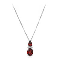 Collier en argent et Grenat du Mozambique
