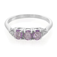 Bague en argent et Saphir pourpre de Ceylan non chauffé