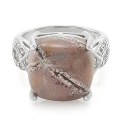 Bague en argent et Jaspe dendritique de Sonora
