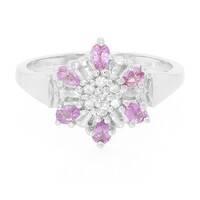 Bague en argent et Saphir pourpre de Ceylan non chauffé