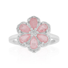 Bague en argent et Quartz rose pastel