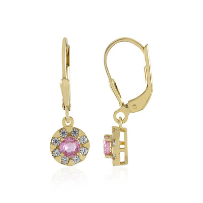 Boucles d'oreilles en argent et Saphir rose de Madagascar