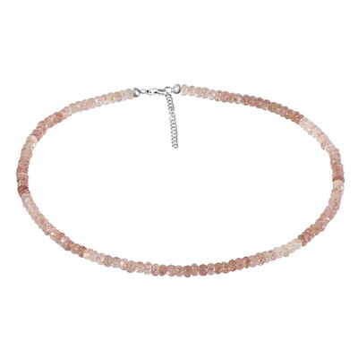 Collier en argent et Quartz Fraise