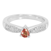 Bague en argent et Saphir orange