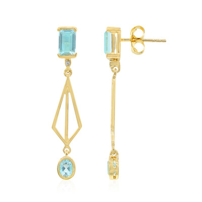 Boucles d'oreilles en argent et Topaze bleu ciel