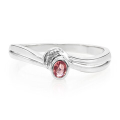 Bague en argent et Saphir Padparadscha