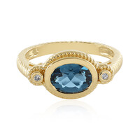 Bague en argent et Topaze bleu de Londres