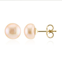 Boucles d'oreilles en argent et Perle de culture d'eau douce orange (TPC)