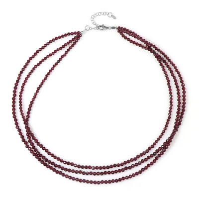 Collier en argent et Grenat du Mozambique