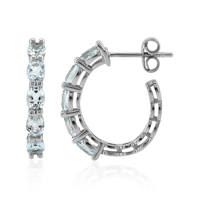 Boucles d'oreilles en argent et Topaze bleu ciel