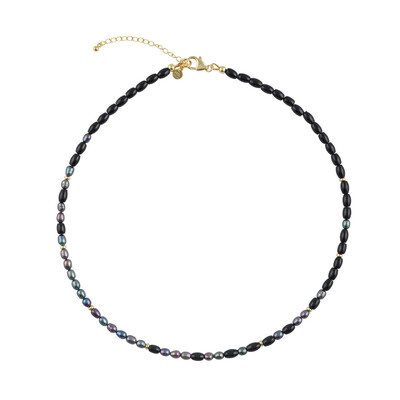 Collier en argent et Tourmaline noire