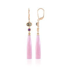 Boucles d'oreilles en argent et Calcédoine lavande (KM by Juwelo)