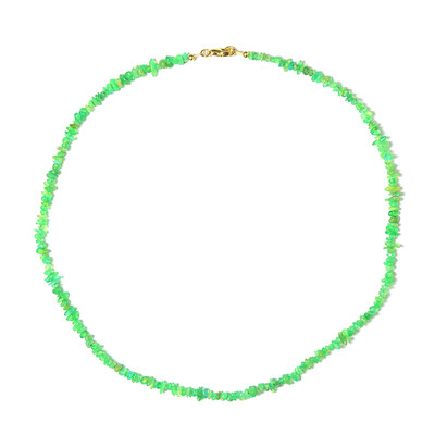 Collier en argent et Opale verte d'Éthiopie