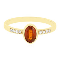 Bague en or et Kyanite orange de Tanzanie