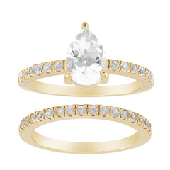 Bague en argent et Topaze blanche