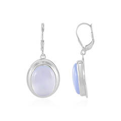Boucles d'oreilles en argent et Calcédoine bleue