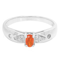 Bague en argent et Opale de feu impériale du Jalisco