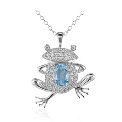 Collier en argent et Topaze bleu ciel