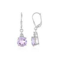 Boucles d'oreilles en argent et Améthyste Rose de France