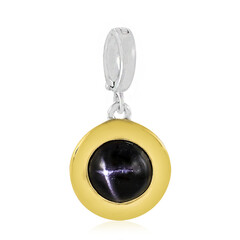 Pendentif en argent et Diopside étoilé d'Inde