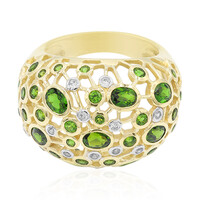 Bague en or et Diopside de Russie