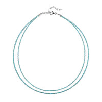 Collier en argent et Apatite bleu néon