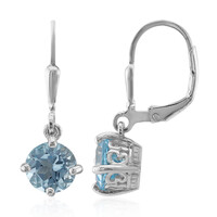 Boucles d'oreilles en argent et Topaze bleu ciel