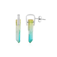 Boucles d'oreilles en argent et Quartz multicolore