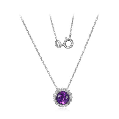 Collier en argent et Améthyste de Zambie