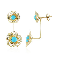 Boucles d'oreilles en or et Turquoise Sleeping Beauty (Ornaments by de Melo)