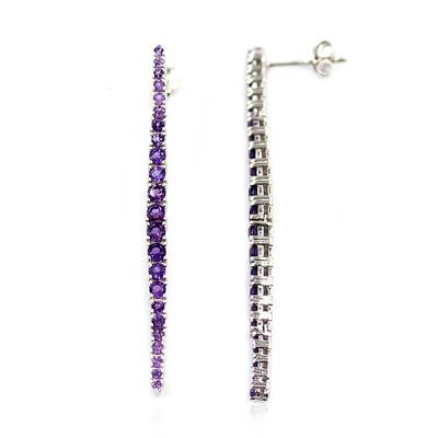 Boucles d'oreilles en argent et Améthyste de Zambie