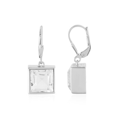 Boucles d'oreilles en argent et Quartz blanc (MONOSONO COLLECTION)