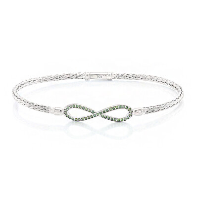 Bracelet en argent et Diamant vert