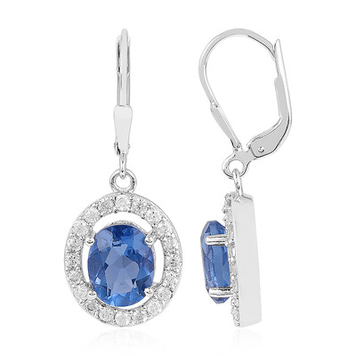 Boucles d'oreilles en argent et Fluorite à couleur changeante