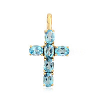 Pendentif en or et Topaze bleu Suisse